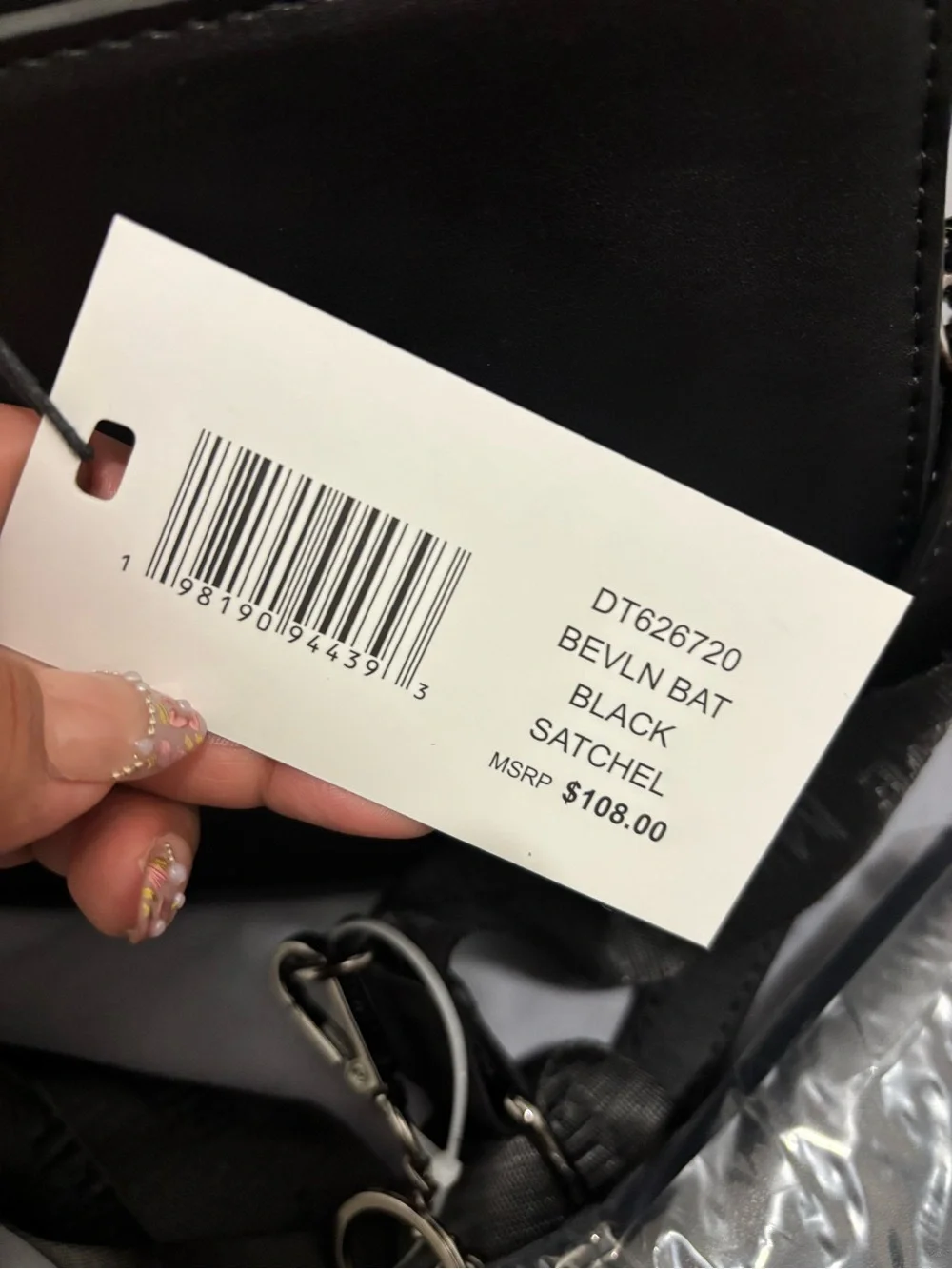 Steve Madden Black Halloween Satchel with Removable Strap